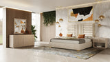 VIG Furniture Nova Domus Roma - Modern Faux Travertine + Gold Nightstand VGAN-ROMA-NS