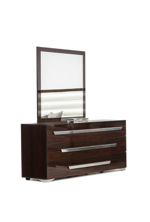 VIG Furniture Romano Slim Rectangular Mirror In High-Gloss Ebony Lacquer — Italian Craft, Modern Minimalist Style VGACROMANO-MIR