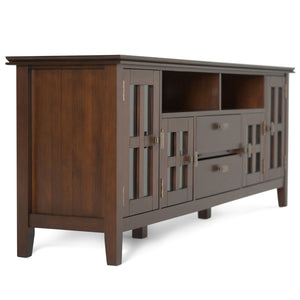 English Elm Artisan 72" Tv Media Stand - Handcrafted Russet Brown With Storage & Cord Management Features B136P159476