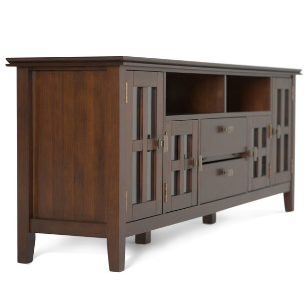 English Elm Artisan 72" Tv Media Stand - Handcrafted Russet Brown With Storage & Cord Management Features B136P159476