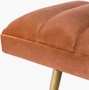 Surya Roxeanne 18"H X 48"W X 16"D Modern Hand-woven Bench – Stylish, Durable, Perfect For Any Room! Upholstery, Browntop, Brown,Base, Gold Polyester,Iron,Polyurethane Foam,Dacron Ron-009