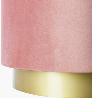 Surya Roxeanne 18" Modern Hand-woven Ottoman - Stylish Polyester & Metal Accent For Any Home Decor! Upholstery, Blushtop, Blush,Base, Gold Polyester,Iron,Polyurethane Foam Ron-010