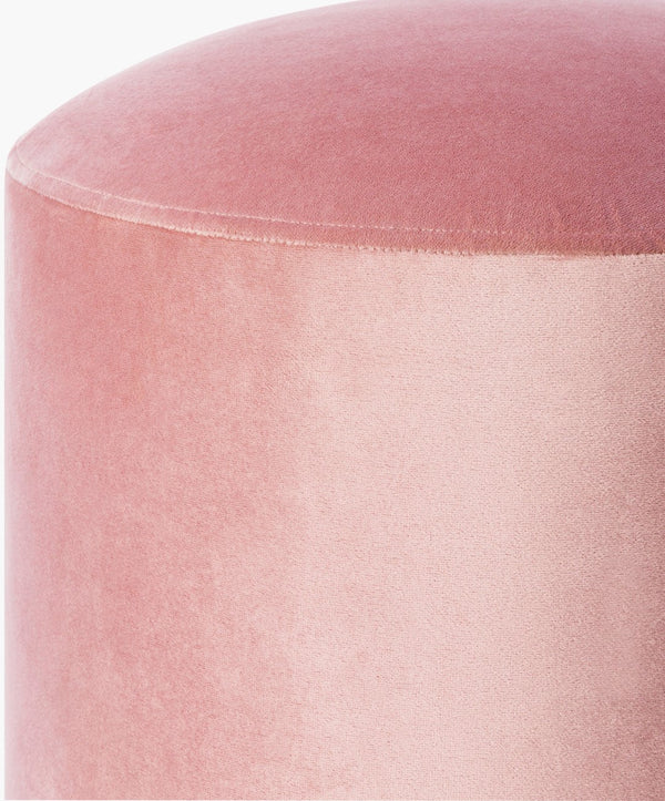 Surya Roxeanne 18" Modern Hand-woven Ottoman - Stylish Polyester & Metal Accent For Any Home Decor! Upholstery, Blushtop, Blush,Base, Gold Polyester,Iron,Polyurethane Foam Ron-010