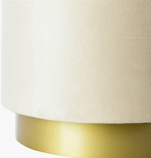 Surya Roxeanne 18" Modern Hand-woven Ottoman - Stylish Polyester & Metal Accent For Any Home Decor! Upholstery, Creamtop, Cream,Base, Gold Polyester,Iron,Polyurethane Foam Ron-011