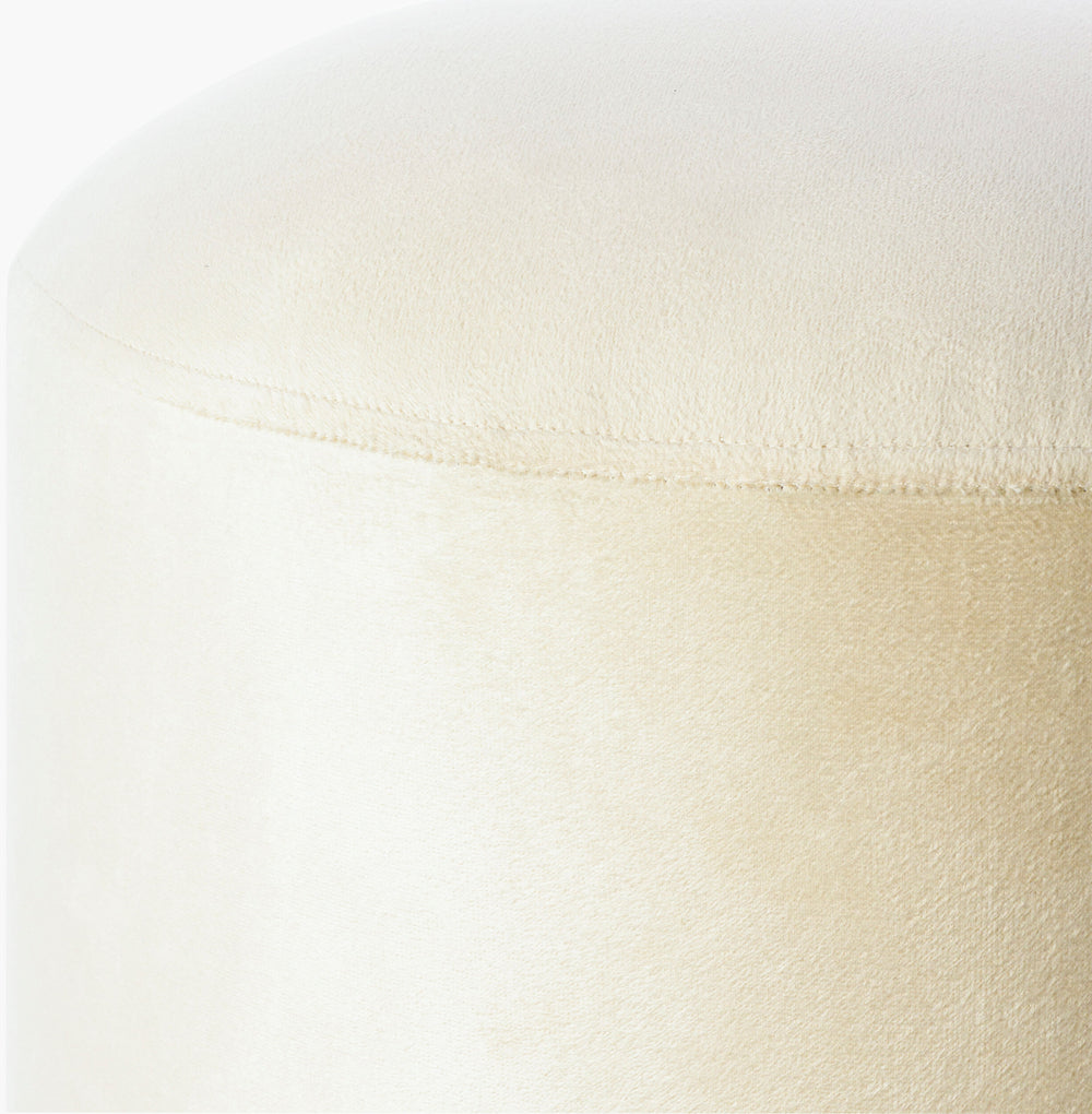 Surya Roxeanne 18" Modern Hand-woven Ottoman - Stylish Polyester & Metal Accent For Any Home Decor! Upholstery, Creamtop, Cream,Base, Gold Polyester,Iron,Polyurethane Foam Ron-011