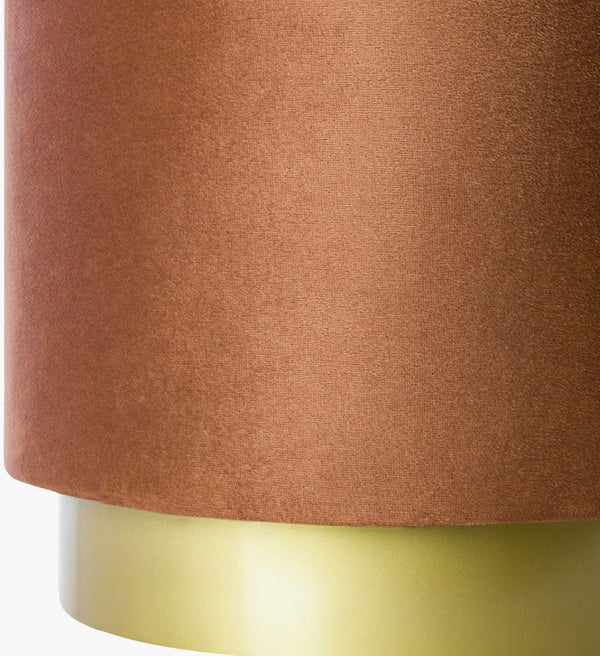 Surya Roxeanne 18" Modern Hand-woven Ottoman - Stylish Polyester & Metal Accent For Any Home Decor! Upholstery, Browntop, Brown,Base, Gold Polyester,Iron,Polyurethane Foam Ron-012