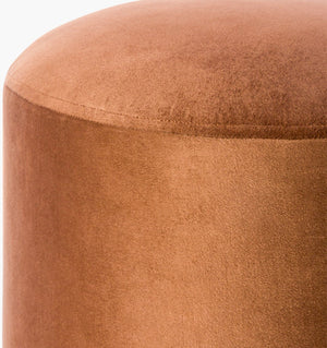 Surya Roxeanne 18" Modern Hand-woven Ottoman - Stylish Polyester & Metal Accent For Any Home Decor! Upholstery, Browntop, Brown,Base, Gold Polyester,Iron,Polyurethane Foam Ron-012