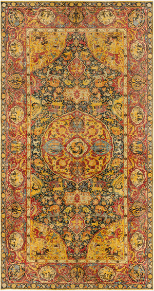 Surya Reproduction One Of A Kind Handcrafted 11' X 20' Traditional Wool & Cotton Rug For Timeless Style Goldenrod Wool,Cotton Rooak1001-1120