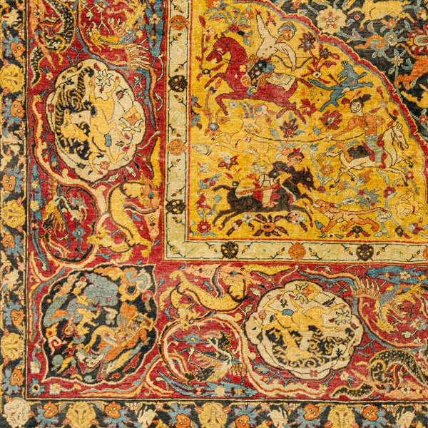 Surya Reproduction One Of A Kind Handcrafted 11' X 20' Traditional Wool & Cotton Rug For Timeless Style Goldenrod Wool,Cotton Rooak1001-1120