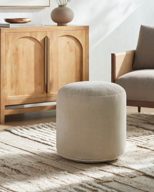 Surya Roy Cotton Fabric Cube Pouf Minimalist Footrest for Living Room or Reading Nook ROPF001-161818