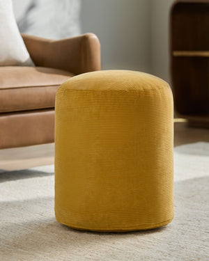 Surya Roy Cotton Pouf with Polybead Fill Minimalist Footrest for Living Room or Reading Nook ROPF003-161818