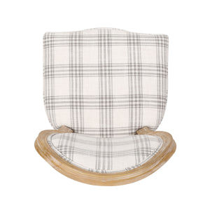 English Elm Christopher Knight Home® - Kd Vintage-Inspired Upholstered Dining Chair With Grey Plaid Fabric, Elegant Round Backrest Design 60352.00GRYPLD