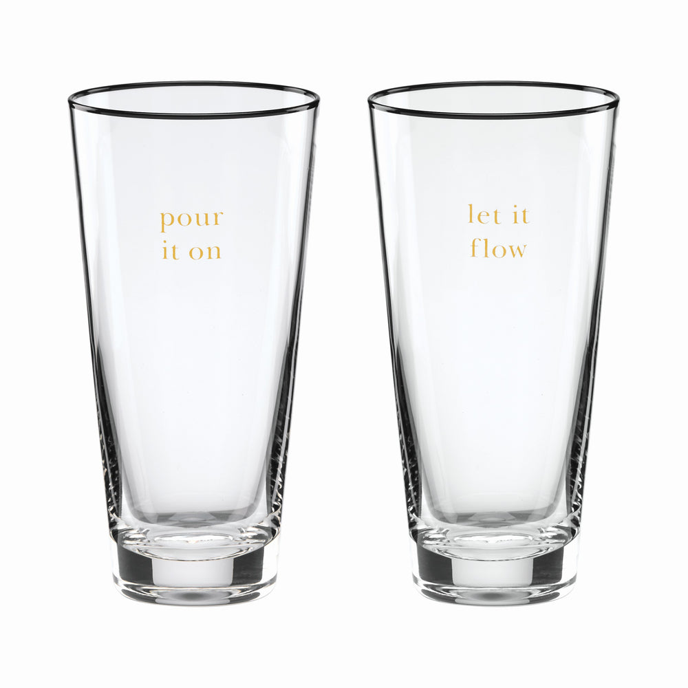 Lenox Kate Spade Cheers To Us Let It Flow & Pour It On Glasses, Set of 2 Clear, NO COLOR GLASS,CRYSTAL 895183