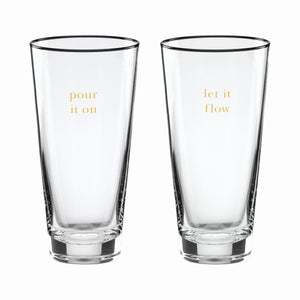 Lenox Kate Spade Cheers To Us Let It Flow & Pour It On Glasses, Set of 2 Clear, NO COLOR GLASS,CRYSTAL 895183