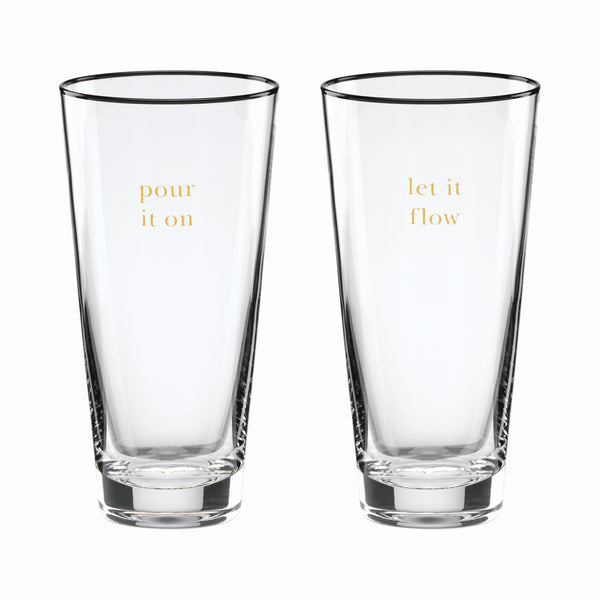 Lenox Kate Spade Cheers To Us Let It Flow & Pour It On Glasses, Set of 2 Clear, NO COLOR GLASS,CRYSTAL 895183