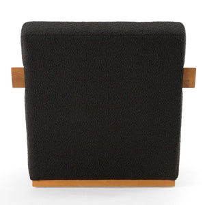 VIG Furniture Rosen Modern Black Upholstered Accent Chair With Natural Oak Arms, Foam & Coil Seat Comfort VGMF-L3128-BLK