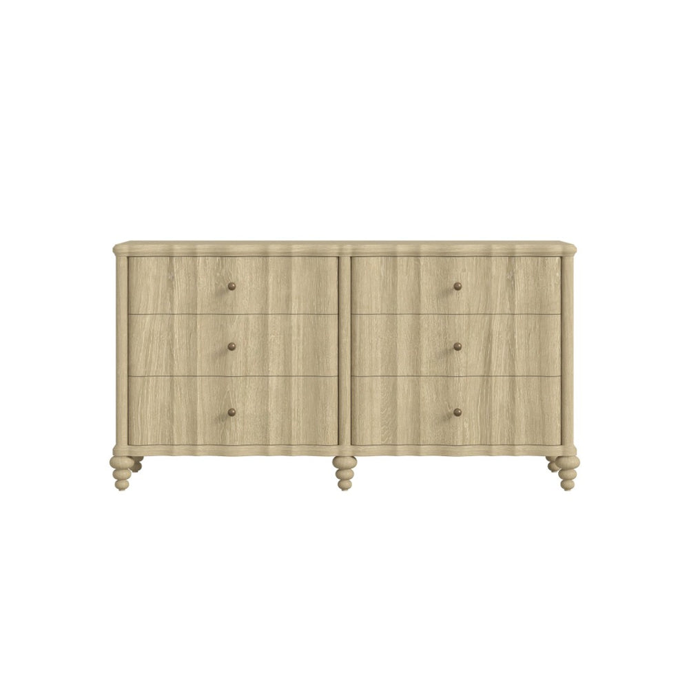 A.R.T. Furniture Haven Dresser - Timeless Cottage Design with Fluted Drawers and Ample Storage for Your Bedroom Elegance Blonde Oak 339130-2325