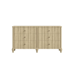 A.R.T. Furniture Haven Dresser - Timeless Cottage Design with Fluted Drawers and Ample Storage for Your Bedroom Elegance Blonde Oak 339130-2325