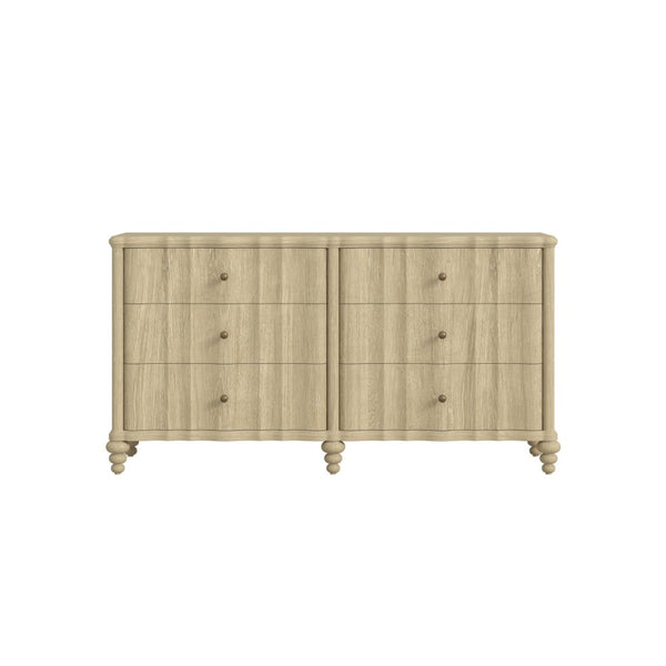 A.R.T. Furniture Haven Dresser - Timeless Cottage Design with Fluted Drawers and Ample Storage for Your Bedroom Elegance Blonde Oak 339130-2325