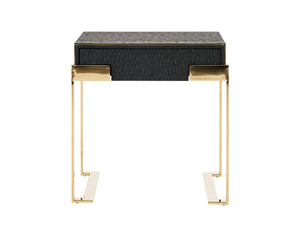 VIG Furniture Modrest Rothsay - Modern Wenge + Gold Nightstand VGVC-N096A