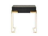 VIG Furniture Modrest Rothsay - Modern Wenge + Gold Nightstand VGVC-N096A