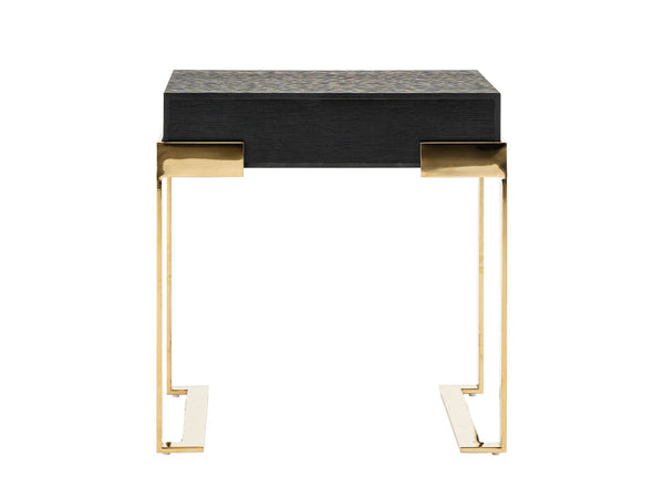 VIG Furniture Modrest Rothsay - Modern Wenge + Gold Nightstand VGVC-N096A