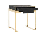 VIG Furniture Modrest Rothsay - Modern Wenge + Gold Nightstand VGVC-N096A