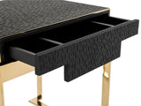 VIG Furniture Modrest Rothsay - Modern Wenge + Gold Nightstand VGVC-N096A