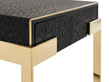 VIG Furniture Modrest Rothsay - Modern Wenge + Gold Nightstand VGVC-N096A