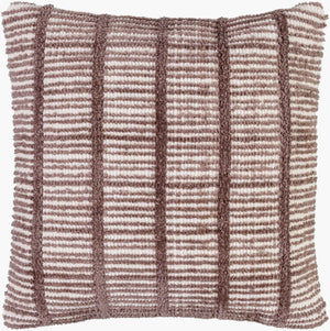 Surya Rowley 18"L X 18"W Industrial Rustic Charm Accent Pillow – Durable, Stylish & Easy To Maintain! Taupe Polyester,Cotton Row001-1818