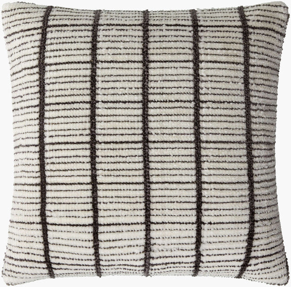 Surya Rowley 18"L X 18"W Industrial Rustic Charm Accent Pillow – Durable, Stylish & Easy To Maintain! Ivory Polyester,Cotton Row002-2020