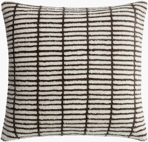 Surya Rowley 18"L X 18"W Industrial Rustic Charm Accent Pillow – Durable, Stylish & Easy To Maintain! Ivory Polyester,Cotton Row003-2020p