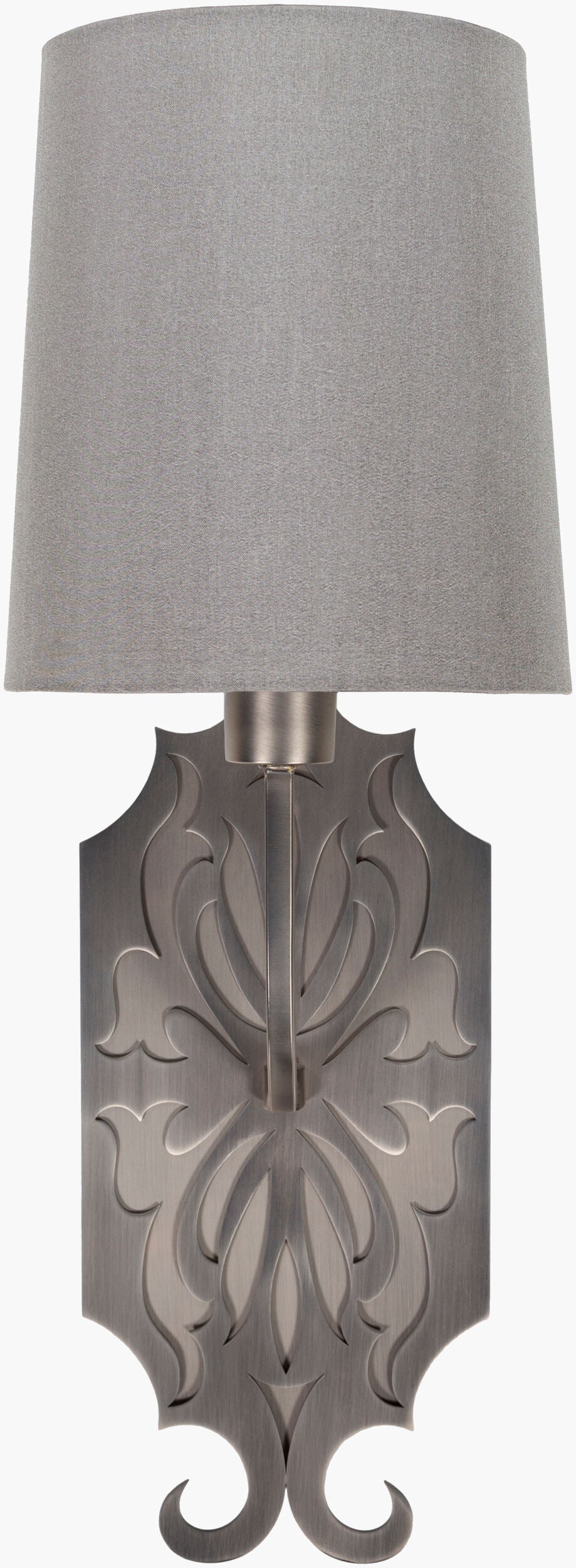 Surya Roxy Modern 23" Wall Sconce - Revitalize Your Decor With Stunning Design And Timeless Elegance! Fixture, Metallic ,Pewter,Base, Metallic ,Nickel,Shade (Outside), Gray,Shade (Inside), White,Cord, Translucent Steel Rox-002