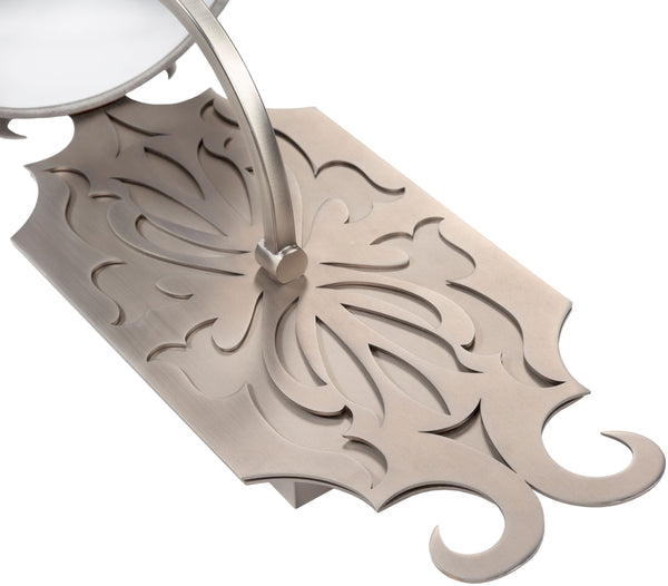 Surya Roxy Modern 23" Wall Sconce - Revitalize Your Decor With Stunning Design And Timeless Elegance! Fixture, Metallic ,Pewter,Base, Metallic ,Nickel,Shade (Outside), Gray,Shade (Inside), White,Cord, Translucent Steel Rox-002