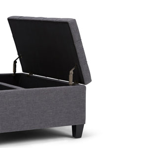 English Elm Harrison - Versatile Slate Grey Coffee Table Storage Ottoman For Stylish Living Spaces & Functionality B136P159153
