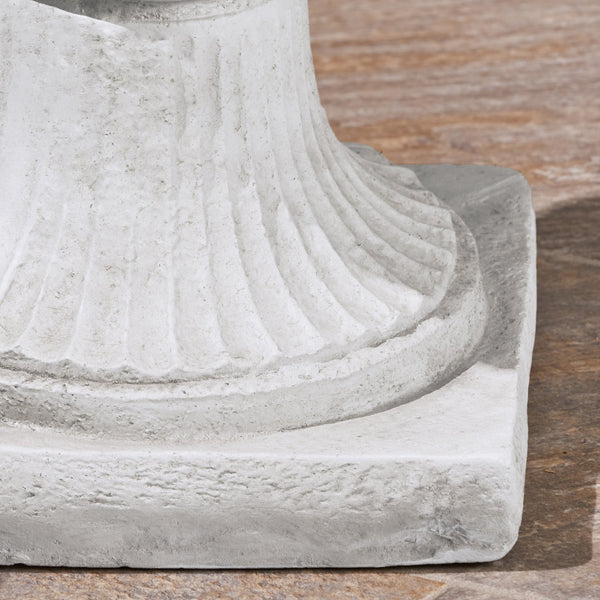 English Elm Mgo Roman Urn Planter Faux Stone Botanical Relief Pedestal Base Outdoor Patio 63402.00WHI