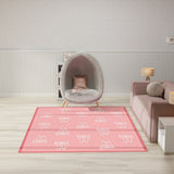 Nourison Imagination IMA14 Machine Made Machine Printed Narrow Border Indoor Only Kids  Rug Pink, Pink Pile, 100% Polyester 841491134481