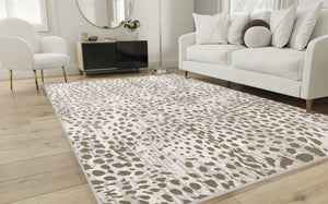 Feizy Rugs Waldor Modern Elegance High-low Pile Rug In Gold, Ivory & Gray - Perfect For Chic Home Decor Brown,Ivory,Tan Polypropylene,Polyester 7353837fbge000f05