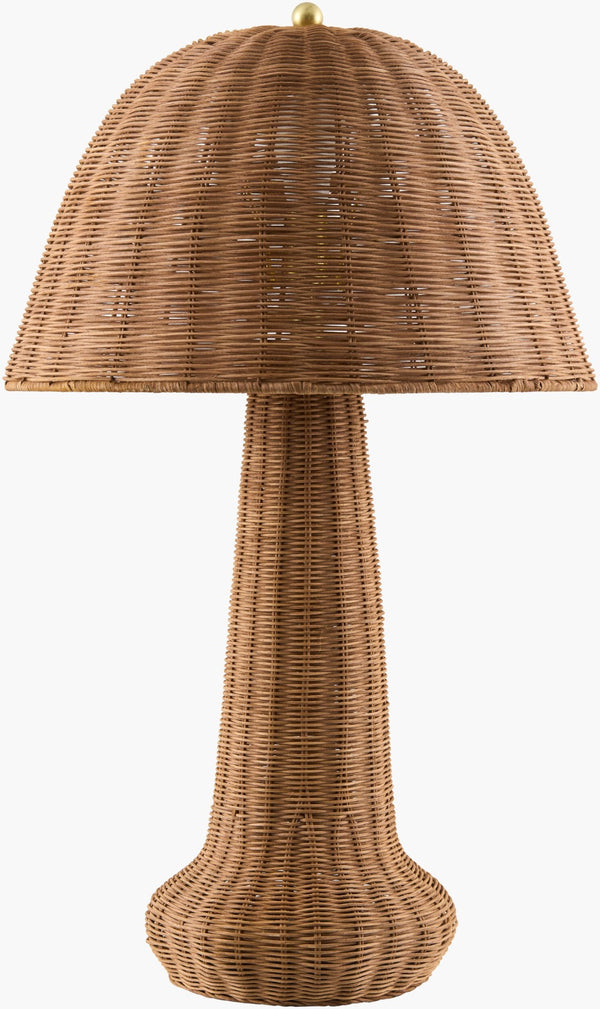 Livabliss Ripa Woven Rattan Table Lamp with Iron Finial for Boho Coastal or Farmhouse Decor RPA-003