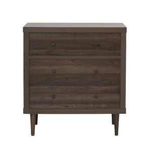 English Elm Christopher Knight Home® - NORDIC Mid-Century 3-Drawer Chest with Faux Wood Finish, Rubberwood Legs and Sleek Storage Appeal Walnut 71144.00WALN