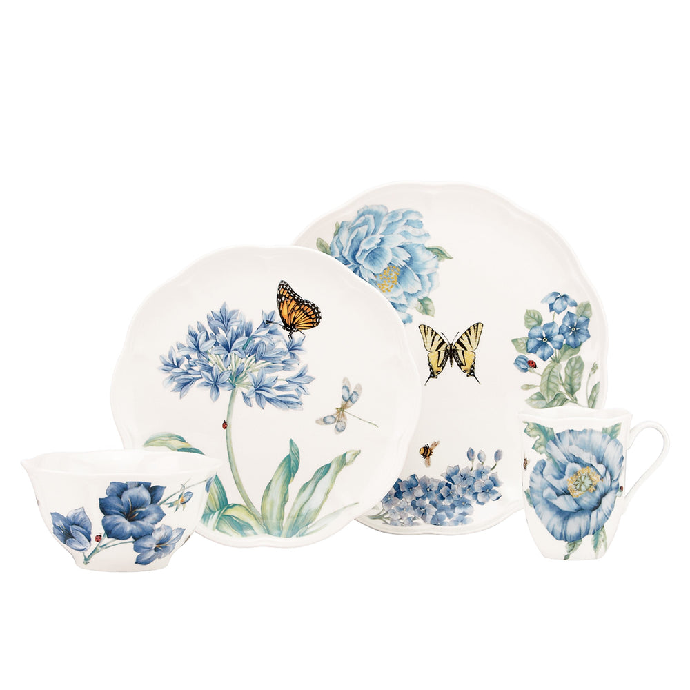 Lenox Butterfly Meadow Blue 4-Piece Place Setting Blue, WHITE PORCELAIN 833421