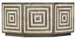 Hooker Furniture Commerce Octagonal Cocktail Table In Striped Mango Wood Finish With Plinth Base, Casters, Durable Craftsmanship Light Wood 7228-80022-05