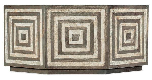 Hooker Furniture Commerce Octagonal Cocktail Table In Striped Mango Wood Finish With Plinth Base, Casters, Durable Craftsmanship Light Wood 7228-80022-05