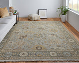 Feizy Rugs Corbitt Wool Hand Knotted Classic Rug Blue/Gold/Gray 8'-6" x 11'-6"