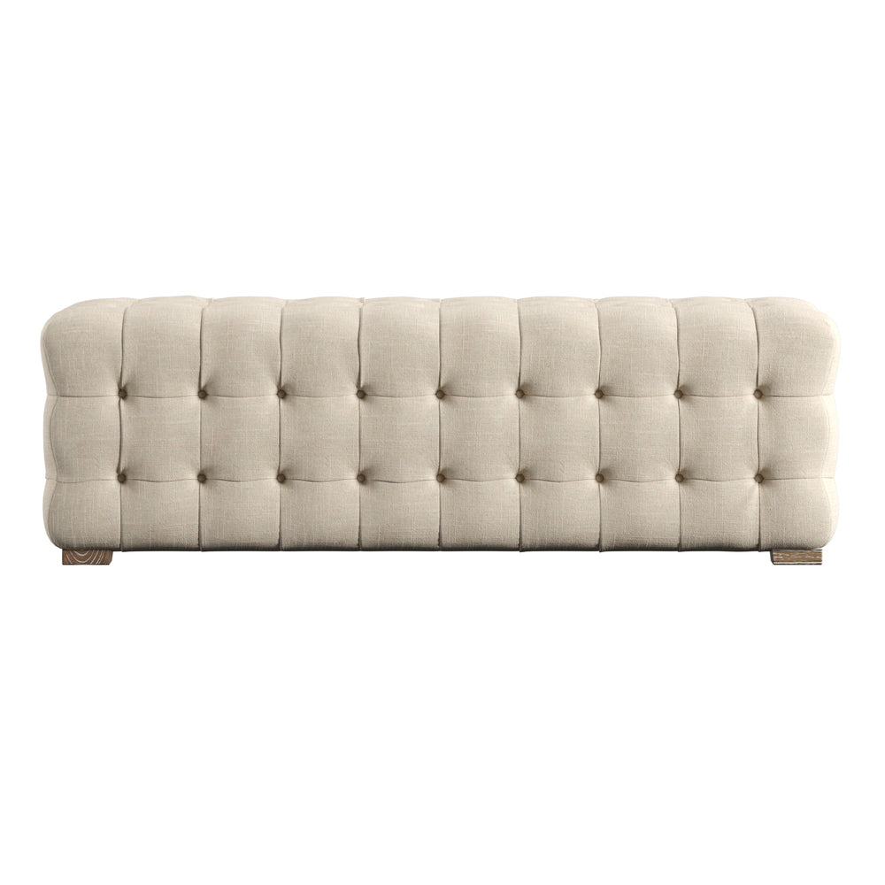 Homelegance By Top-Line Pietro Linen Fabric Tufted Bench Beige MDF