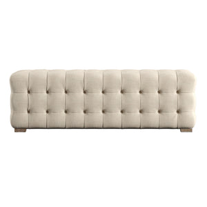 Homelegance By Top-Line Pietro Linen Fabric Tufted Bench Beige MDF