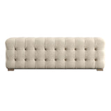 Homelegance By Top-Line Pietro Linen Fabric Tufted Bench Beige MDF