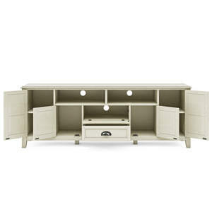 English Elm Burlington 72" Tv Media Stand In Antique White - Handcrafted Storage, Timeless Design & Durability B136P159512