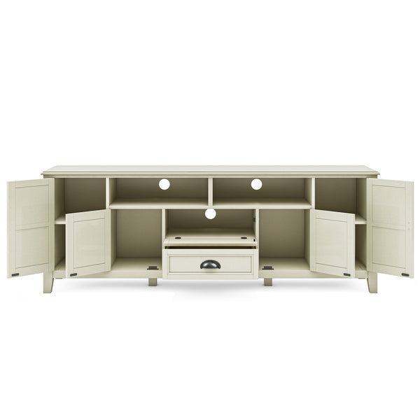 English Elm Burlington 72" Tv Media Stand In Antique White - Handcrafted Storage, Timeless Design & Durability B136P159512
