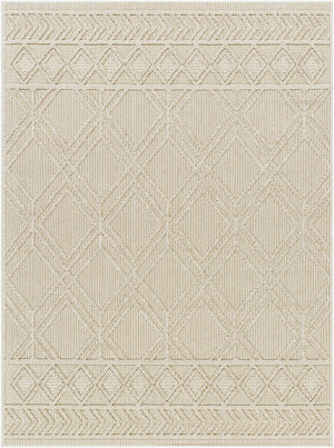 Livabliss Rockport Machine Woven Polypropylene Area Rug Geometric Pattern Indoor Outdoor Living Ivory, Tan 5'3" x 7' RPT2302-537